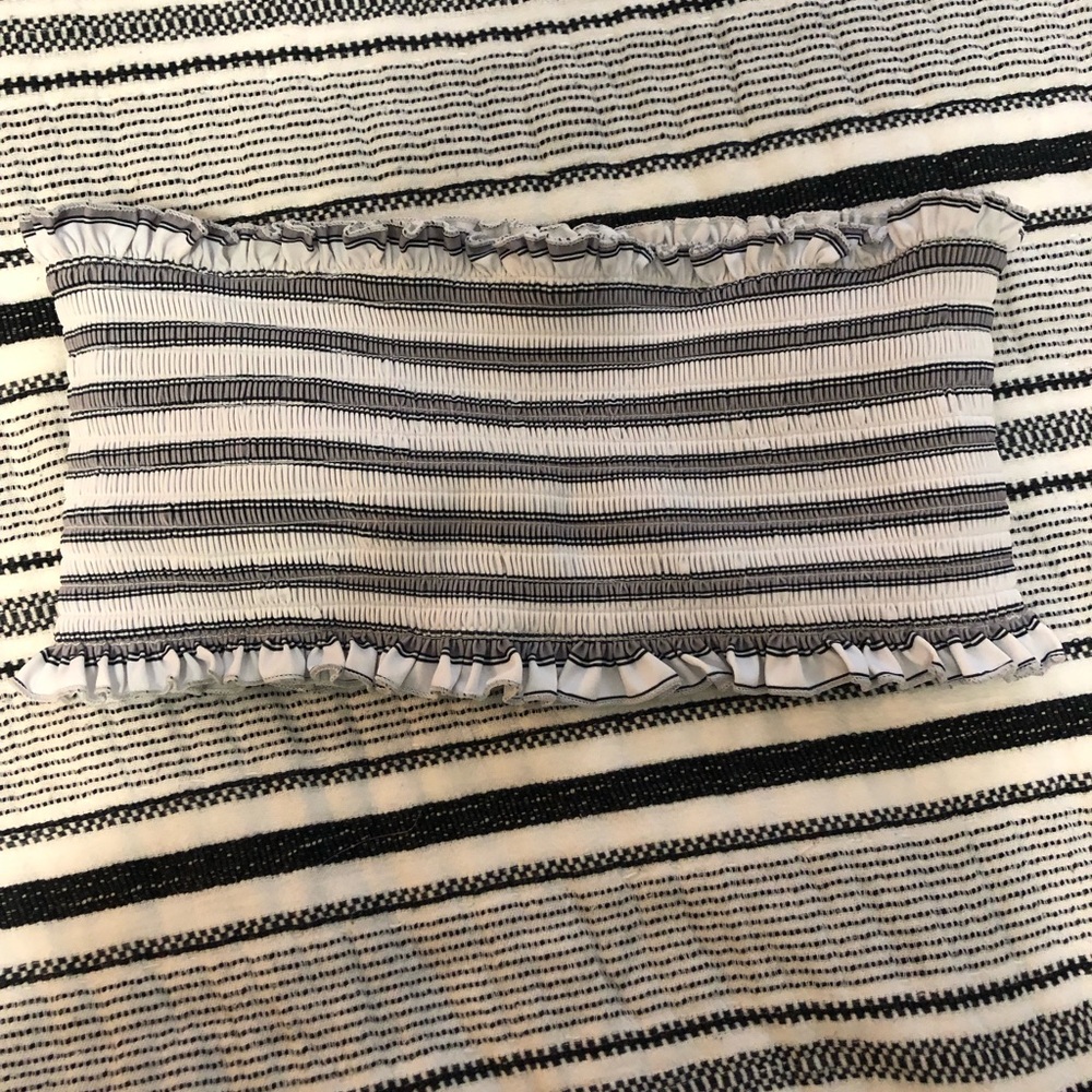 striped bandeau bikini top